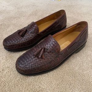 Johnston & Murphy Woven Leather Tassel Loafers